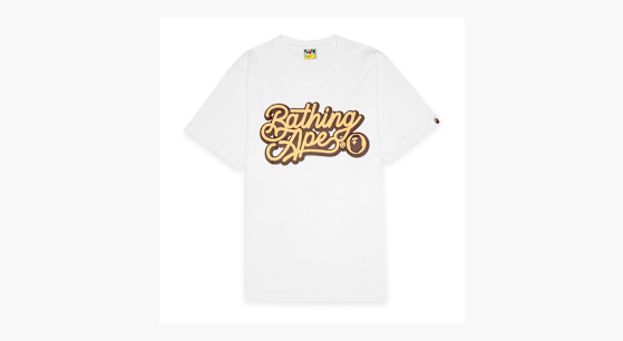 Buy A Bathing Ape Bathing Ape Script Logo Tee in white