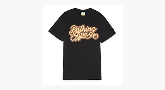 Buy A Bathing Ape Bathing Ape Script Logo Tee in black