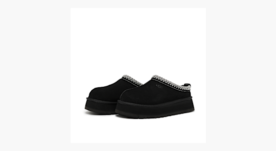 ugg ブラック ダブルストラップ プラットフォームストラップUGGスリッパ