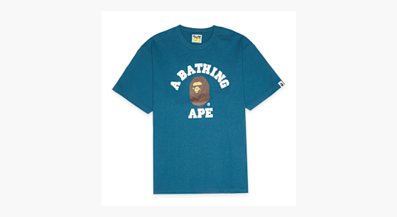 Buy A Bathing Ape College Tee in blue | 001TEL801001MNVY | solebox