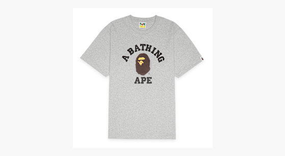 Buy A Bathing Ape College Tee in grey | 001TEL801001MGRA | solebox