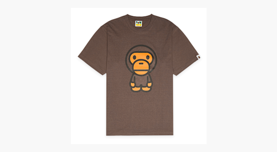Buy A Bathing Ape Big Baby Milo Tee in brown | 002TEL801002MBRW