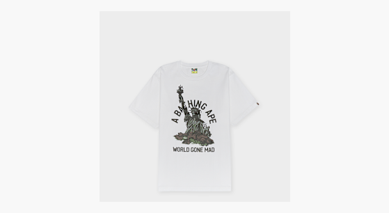 Buy A Bathing Ape Statue Of Liberty Tee M in white
