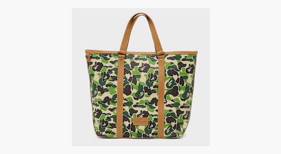 Buy A Bathing Ape ABC Camo PU Ostrich Tote Bag M in green