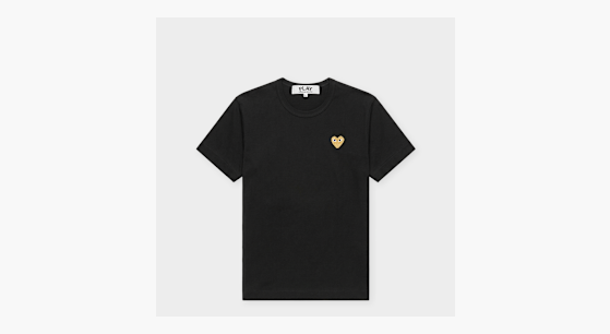 PLAY COMME des GARCONS ブラック　ゴールド　Tシャツ　L Buy Comme des Garcons Play T-Shirt Gold Emblem Gold Heart in black