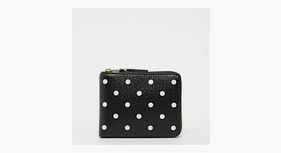 Buy Comme des Garcons Wallet Dots Printed Leather Line in black