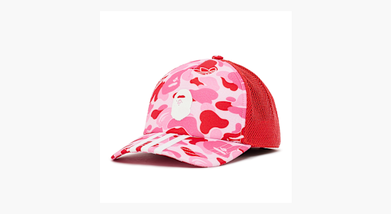 帽子 BAPE X ADIDAS PINK CAMO TRUCKER Buy adidas Originals x Bape Trucker Cap in light pink | KF4919