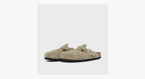 Buy Birkenstock Boston Rivet LEVE (narrow) in grey | 1030418 at MBCY