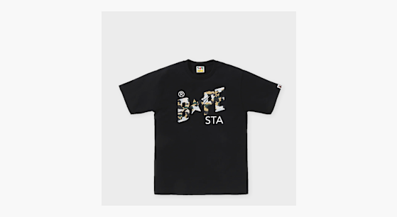 Buy A Bathing Ape Sta Over Print 1st Camo Bape Sta Tee in black