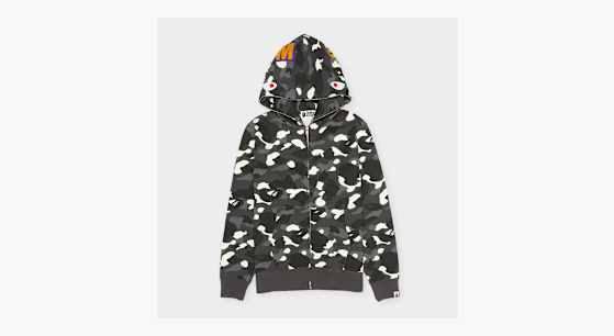 Buy A Bathing Ape City Camo Shark Regular Fit Ful0l Zip Hoodie in