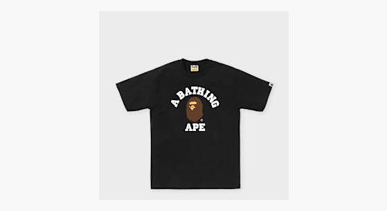  × A BATHING APE ゲームシャツ　M Buy A Bathing Ape College Tee M in black | 001TEM301001MBLK | solebox