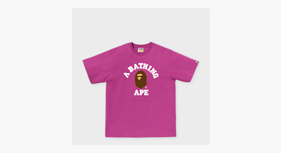 A BATHING APE Tシャツ ピンク Mサイズ Buy A Bathing Ape College Tee M in light pink | 001TEM301001MPNK
