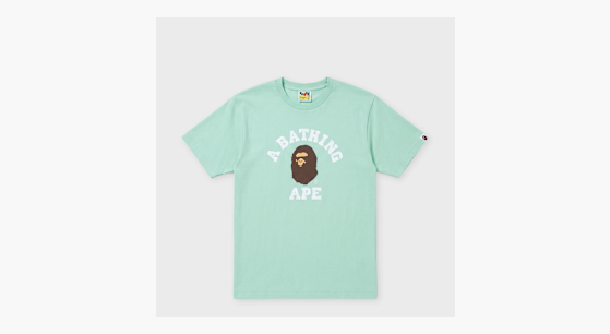 Buy A Bathing Ape College Tee M in green | 001TEM301001MGRN | solebox