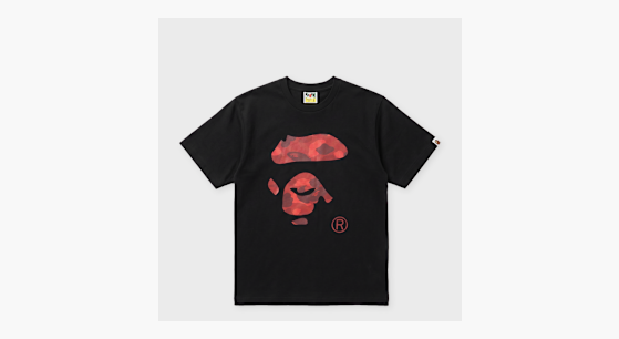 Buy A Bathing Ape Color Camo Ape Face Tee black Color Camo Ape