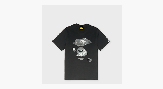 Buy A Bathing Ape Multi Pixel Camo Mad Ape Face Tee in black