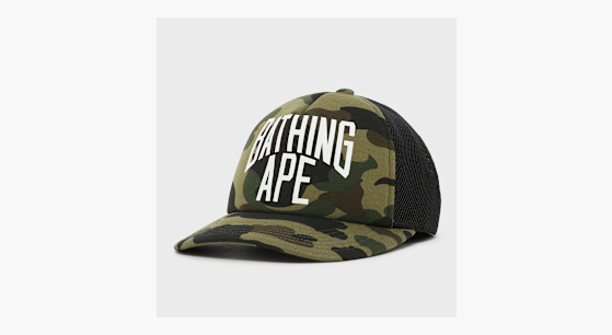 Buy A Bathing Ape 1st Camo NYC Logo Mesh Cap green in green