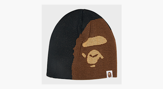 Buy A Bathing Ape Ape Head Knit Cap in black | 001HTM301001MBLK at