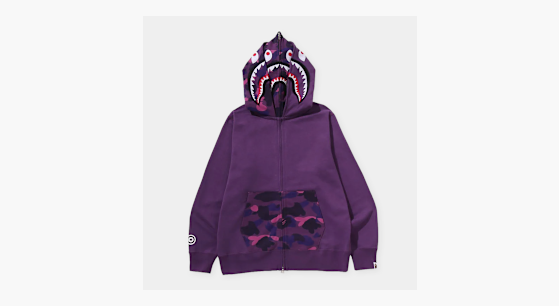 Buy A Bathing Ape Color Camo Shark Full Zip Double Hoodie in