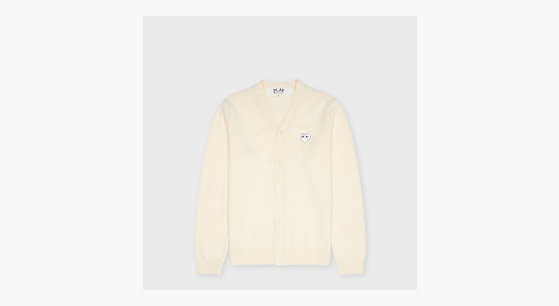 Buy Comme des Garcons Play V-Neck Cardigan Red Emblem natural V