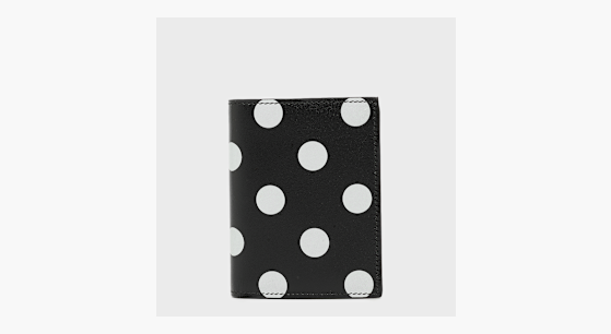 Buy Comme des Garcons Wallet Dots Printed Leather black in white