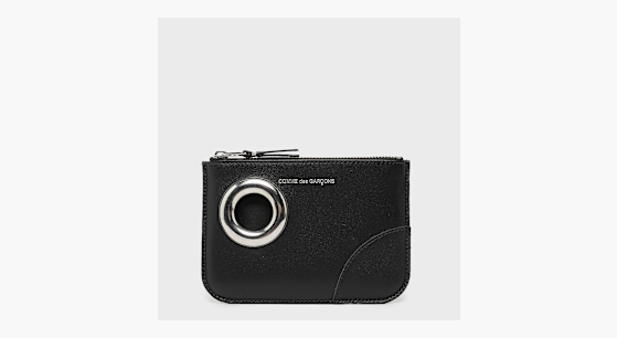 Buy Comme des Garcons Wallet Silver Eyelet in black | SA8100SE-1