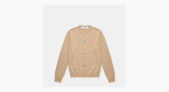 Buy Comme des Garcons Play Round Neck Cardigan Pink Emblem in