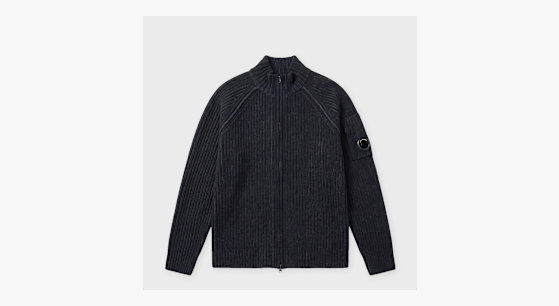 Buy C. P. Company Knitwear Cardigan In Fleece Knit in blue