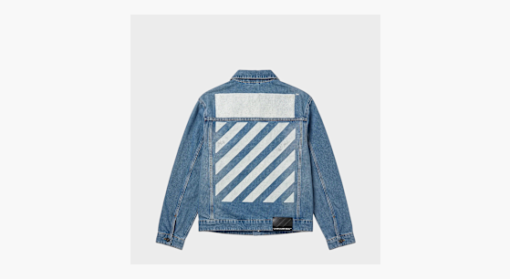 Buy L/AB c/o Off-White Zip Trucker Denim Jacket in blue
