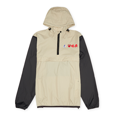 PLAY COMME des GARCONS × K-WAY HALF ZIP Buy Comme des Garcons Play K-Way Half Zip Jacket in beige | P1J506