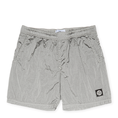 STONE  SWIM SHORTS　グレー　M　新品　ショーツ Stone Island - Straight-Leg Mid-Length Logo-Appliquéd Nylon Metal