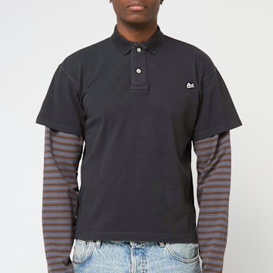 Buy ERL Double Sleeve Polo T-Shirt Knit in grey | ERL10T035-1 at MBCY