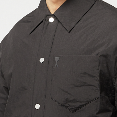 Buy AMI PARIS Padded Ami De Coeur Overshirt in black | HJK248