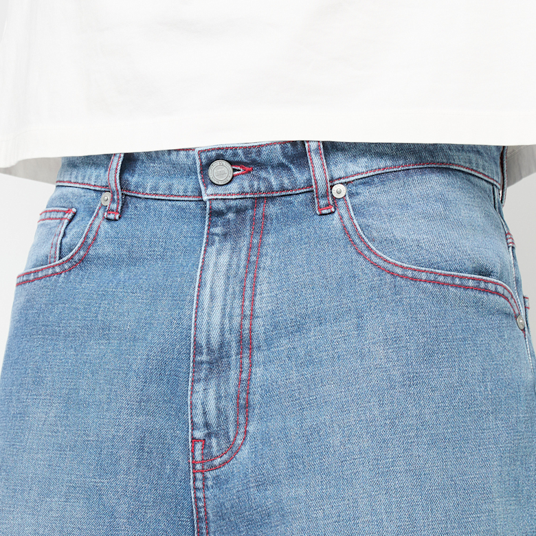 Buy ERL Denim Indiana Skate Shorts Woven in blue | ERL10P014-1 at MBCY