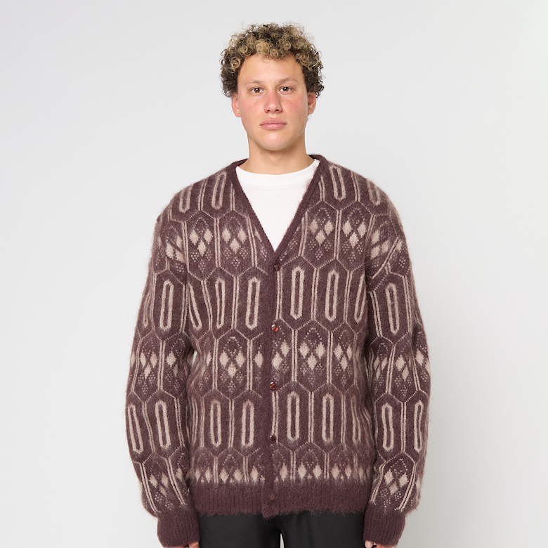 Buy Needles Mohair Cardigan in red | RW357-BURGUNDY at MBCY
