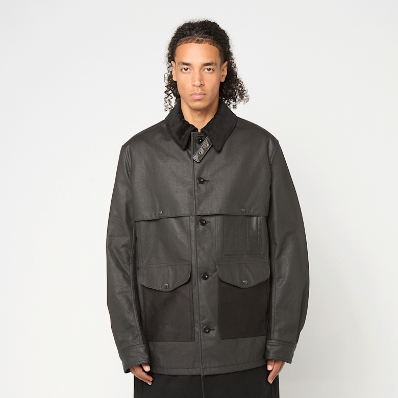 JUNYA WATANABE MAN × Johnson Leather Buy Junya Watanabe MAN Leather Coat in black | WP-J026-W25-1 at MBCY