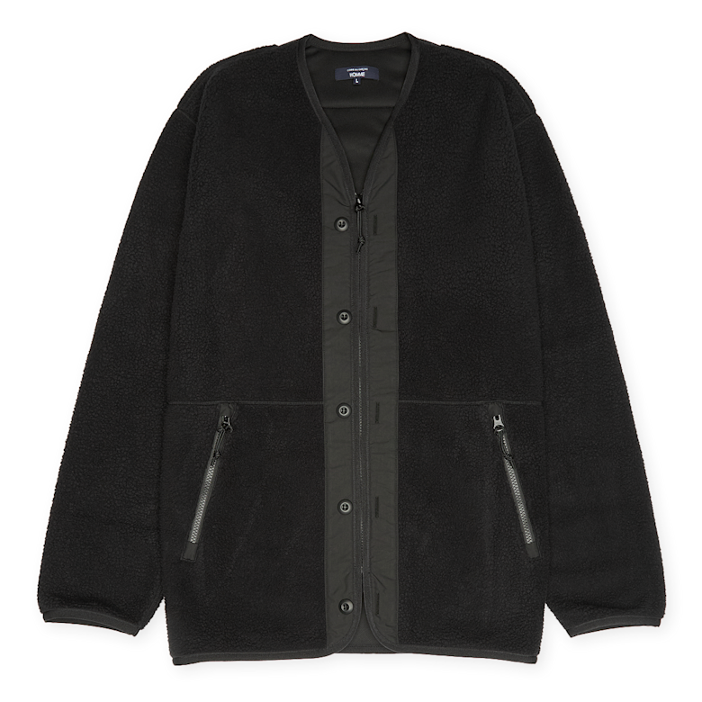 Buy Comme des Garcons Homme V-Neck Zip Fleece Jacket in black | HP