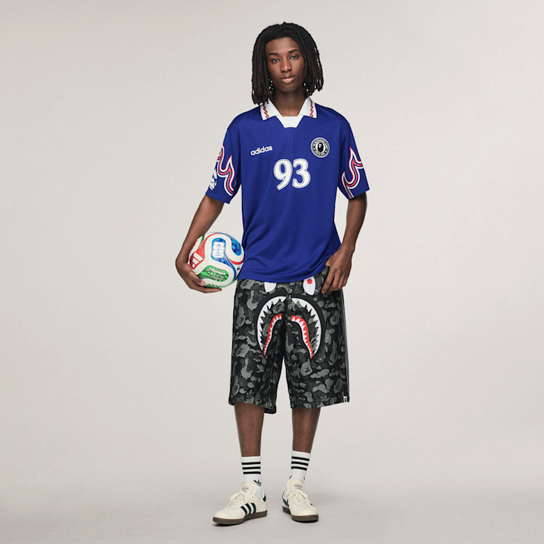 Buy adidas Originals x Bape SSL Flame Jersey in blue | KF4914 at MBCY