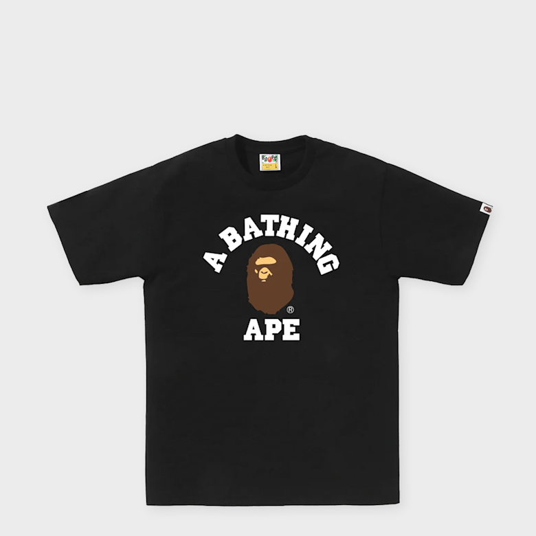 Buy A Bathing Ape College Tee M in black | 001TEM301001MBLK at MBCY