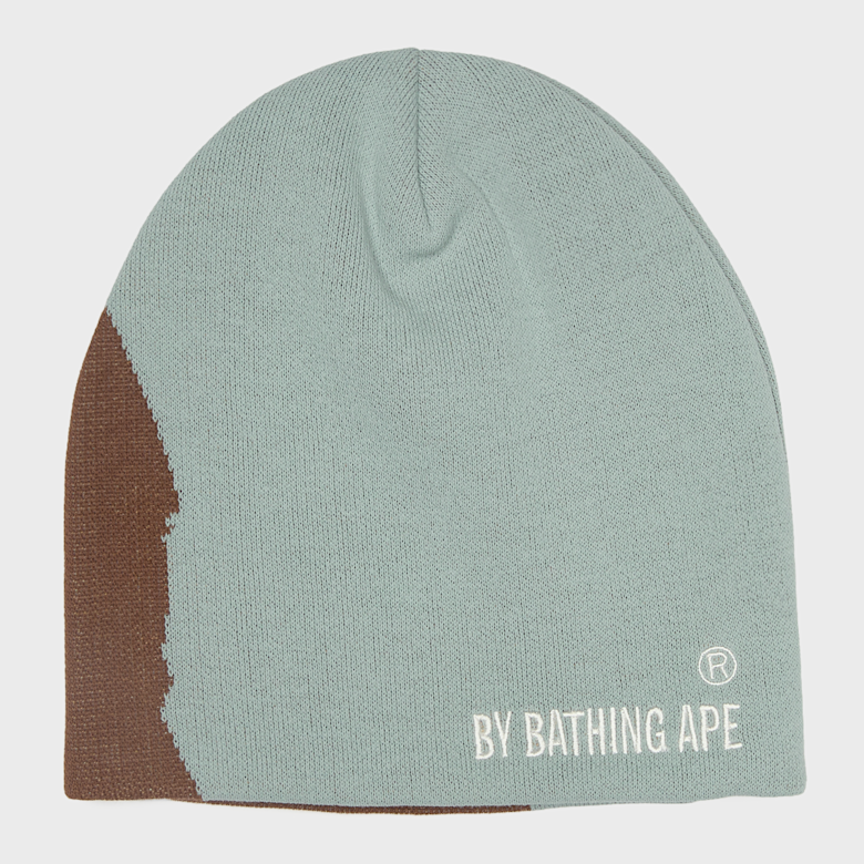 Buy A Bathing Ape Ape Head Knit Cap in grey | 001HTM301001MGRA at MBCY