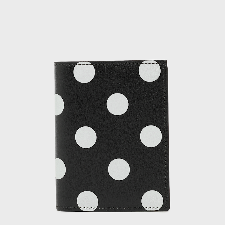 Buy Comme des Garcons Wallet Dots Printed Leather black in white