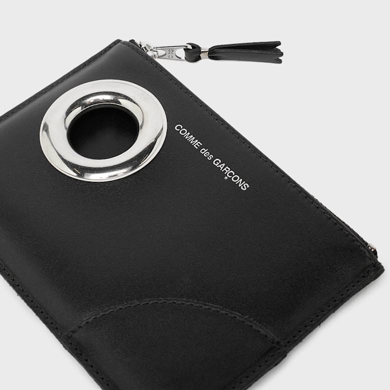 Buy Comme des Garcons Wallet Silver Eyelet in black | SA8100SE-1