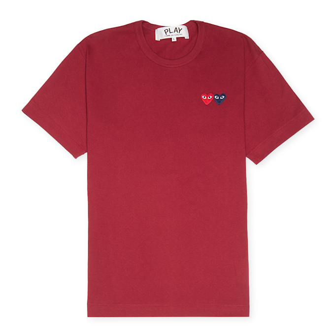 Comme des Garcons Play Play Double Heart T-Shirt rood 57556 1