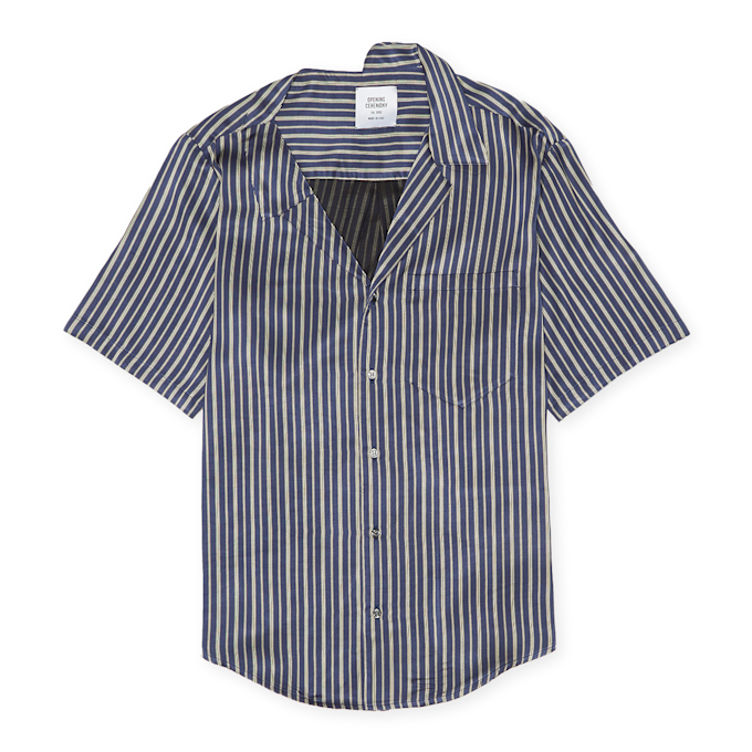 Opening Ceremony Stripes Asym. S/S Shirt cobalt chocolate blue 59785 1