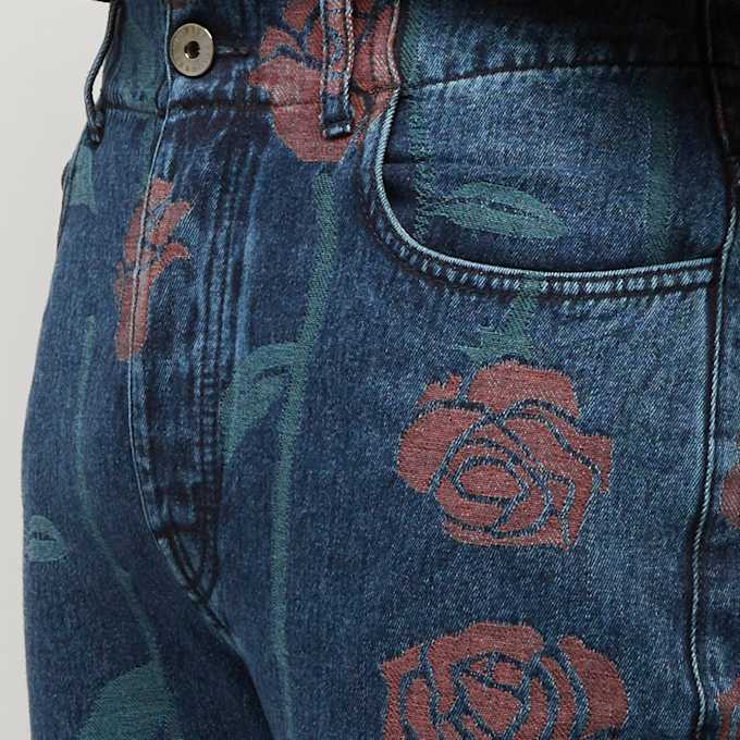 Opening Ceremony Str. Alloverroses Cutout Jeans blauw 59793 6