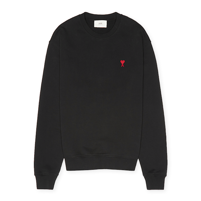 AMI PARIS De Coeur Sweatshirt Red Logo Small black 71304 1