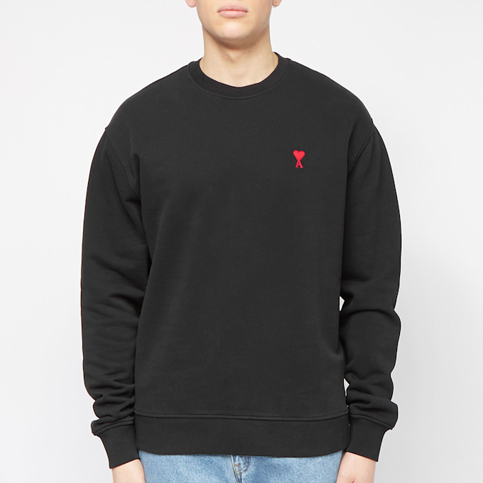 AMI PARIS De Coeur Sweatshirt Red Logo Small black 71304 2