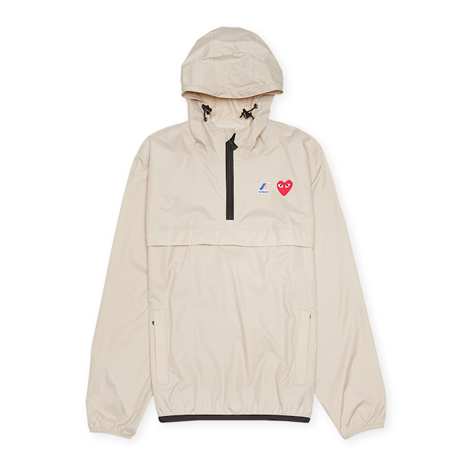 Comme des Garcons Play K-Way Hoodie Half Zip beige 71594 1