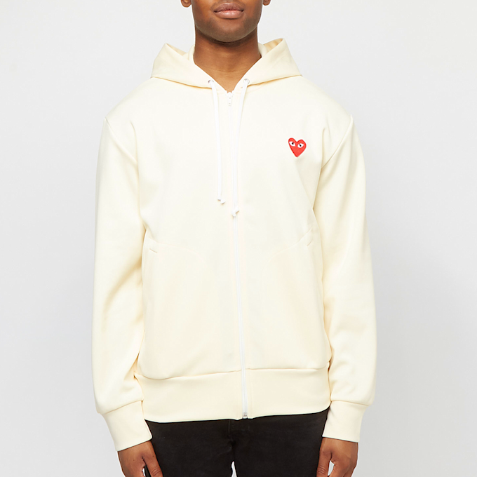 Comme des Garcons Play Play Red Heart Zip Hooded Sweatshirt beige 75574 2
