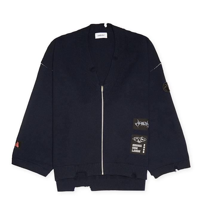 Ambush Felted Knit Zip Cardigan blau 81078 1