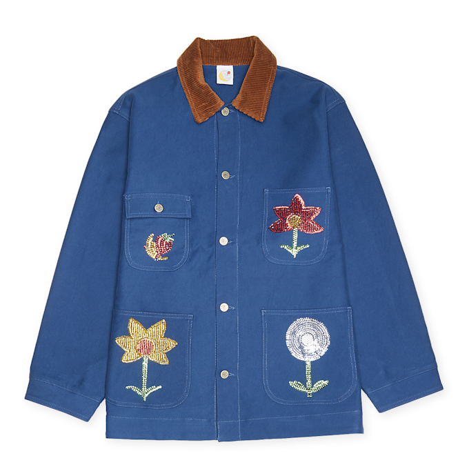 Sky High Farm Embroidered Workwear Denim Chore Coat Woven blau 82588 1